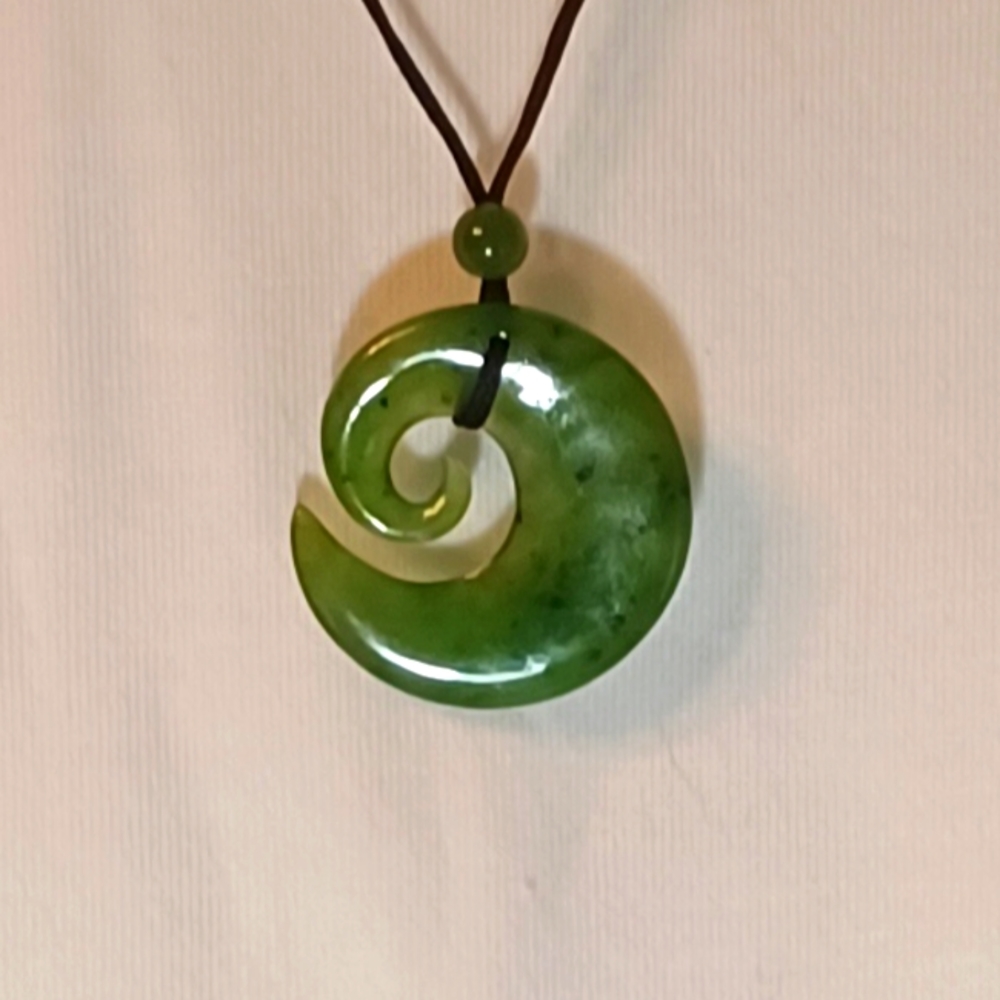 Jade spiral necklace